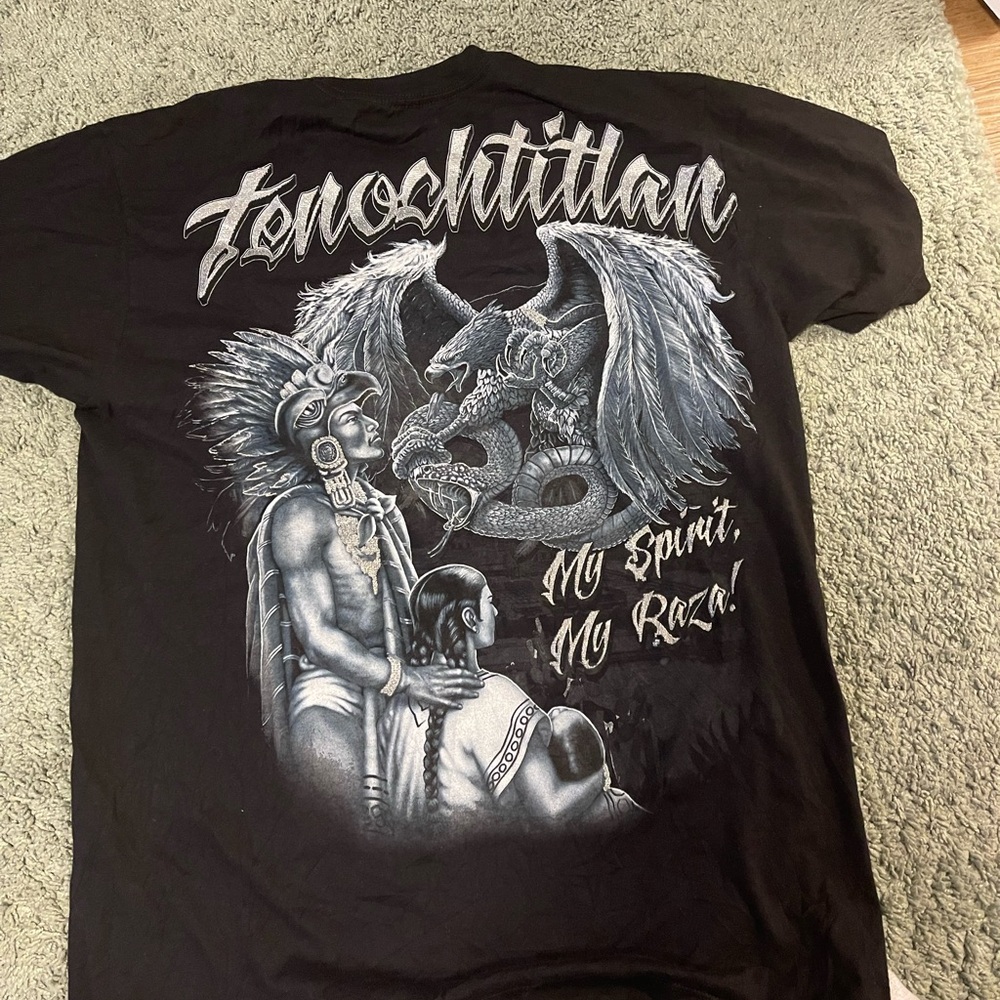 Tenochtitlan Black Graphic Men's Shirt